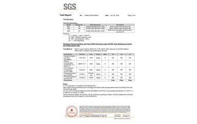 環保測試報告 TSCA CANEC25009106003